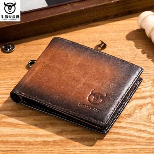 Mens Purse Leather Mens Leather Short Anti-theft Multi-card Wallet with Soft Leather Money Bag
