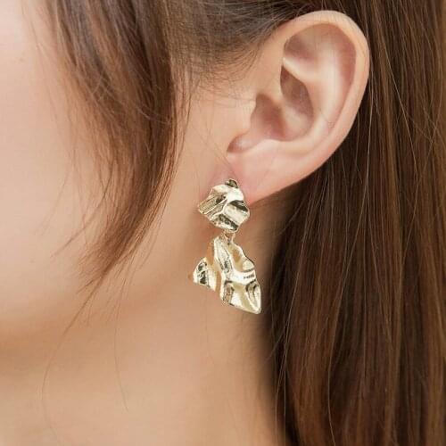 Irregular Round Rectangle Metal Golden Alloy White Simulated Pearl Rhinestone Women Dangle Earrings & Drop Earrings 6pairs/set