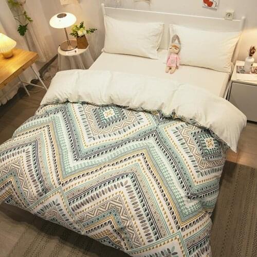 1 Pc Comforter Cover Queen Geometric Stripe Double Duvet Cover Cotton Housse De Couette 220x240 King Size Quilt Cover For Winter