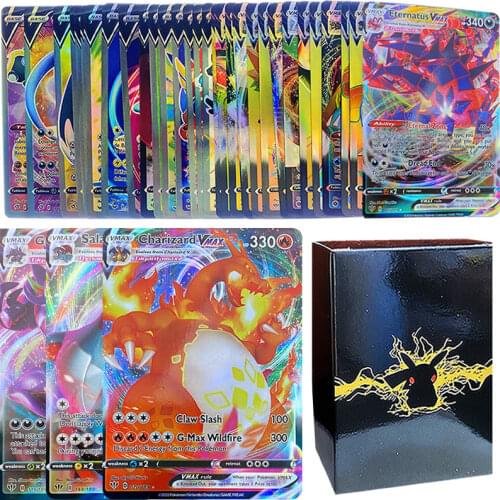 English Version Pokemon Shining Cards V VMAX TAG TEAM MEGA EX GX Trainer Energy Display Pokémon Cards Box Playing Game Kids Toy
