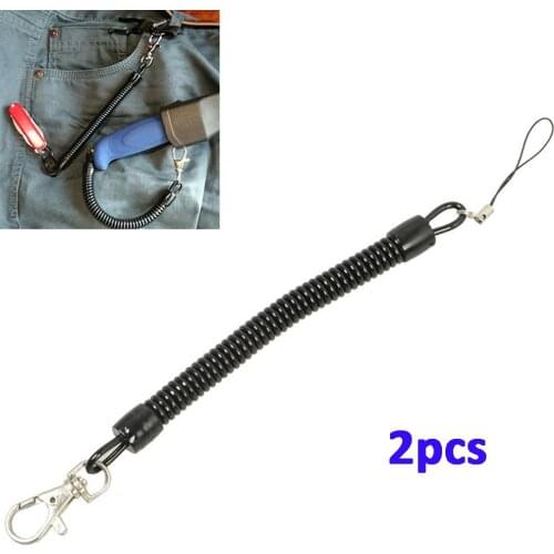 Practical Hanging Camping Anti-lost Plastic Key Anti-theft Retractable Mobile Phone keychain Spring Rope String Buckle Lanyard