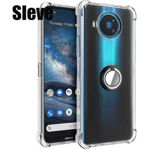 For Nokia 8.3 5G Case Shockproof Soft Finger Ring Holder Clear Airbag Case For Nokia 8.3 Nokia8.3 5G TA-1243 TA-1251