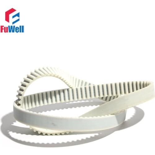 HTD5M 3400/3410/3420/3440mm PU Timing Belt Closed Loop White Polyurethane Toothed Pulley Belt 15/20/25/30mm Width Gear Belt