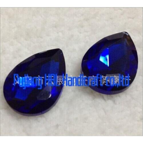 Sapphire 20x30mm 18x25mm 13x18mm 10x14mm Pointback Glass Crystal Glitter Fancy Rhinestones FOR Garment