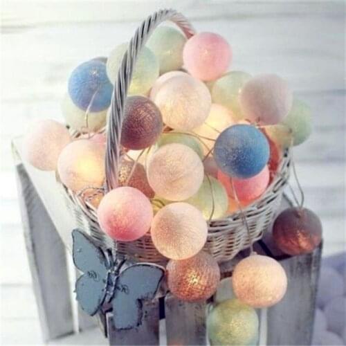 Led Sepak Takraw Macaron Color Lights Christmas Lights Room Decor Wedding Party Decoration Fairy Lights Navidad Battery Power