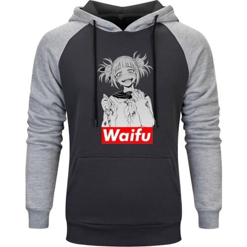 Hoody For Mens Long Sleeve Waifu Printing Sweatshirts and Hoodie Hipster Outwear New Arrival Winter Autumn Moletom Masculino
