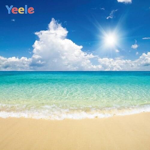 Summer Tropical Seaside Beach Sea Sky Cloud Baby Portrait Backdrop Photography Background For Photo Studio Vinyl Photophone Prop