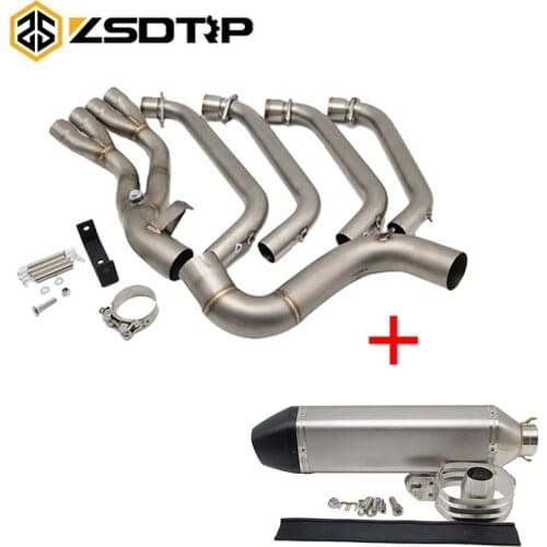 ZSDTRP Motorcycle Exhaust Full System Pipe FOR Honda CBR650F CBR650 CB650F 2014-2017 with exhaust