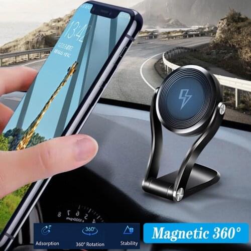 Z-Shape Magnetic Car Holder Stand Paste 360° Magnet In Car Phone Holder For iPhone Samsang GPS Navigation Mobile Support Mounts