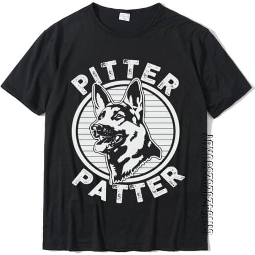 Funny Pitter Patter Dog German Shepherd Dog Rescue Woof Discount Design Tops Tees Cotton Top T-Shirts For Boys Design