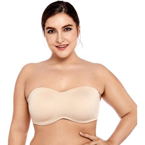 Womens Smooth Seamless Invisible Underwire Strapless Minimizer Bra