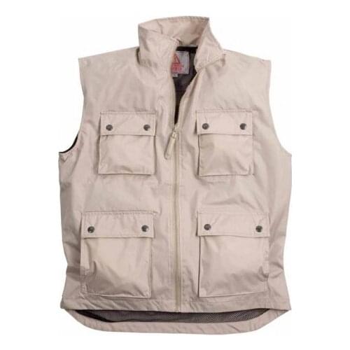 Multi-pocket vest neck