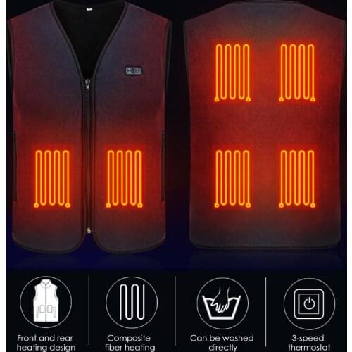 Winter Warm Jacket Heated Vest USB Heated Vest Electric Heating Jacket Body Warmer Heating Pad for Men Women Heating Vest