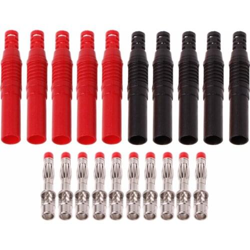 10Pcs/set Straight Insulated Safety 4mm Male Banana Plug Wire Solder DIY Connectors LS'D Tool