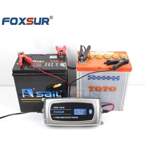 11-segment smart charger car truck battery charger EFB GEL WET AGM Battery Charger with LCD Display, Battery Type Selectable