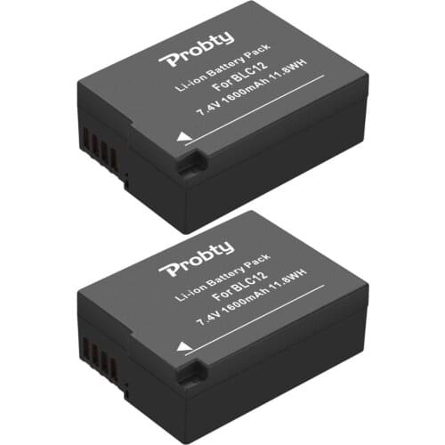 2Pcs Probty DMW-BLC12 DMW BLC12 Battery For Panasonic DMC-FZ1000 DMC-FZ200 DMC-G5 DMC-G6 DMC-G7 DMC-GX8 DMC-G85 DMC-GH2 Camera