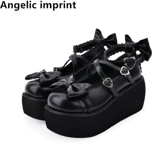 Angelic imprint woman mori girl lolita cosplay shoes lady high trifle heels pumps women princess dress party platform shoes 8cm