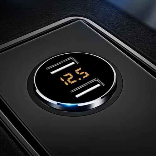3.6A Dual USB Car Charger Adapter For Mobile Phone Voltage Charging For Iphone Xiaomi Digital Led Display USB Charger
