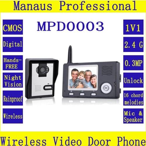 Wireless Intercom 3.5 Inch Video Door Phone Doorbell With Carmera Dual Audio Remote Unlocking Security Camera Night Vision D0003