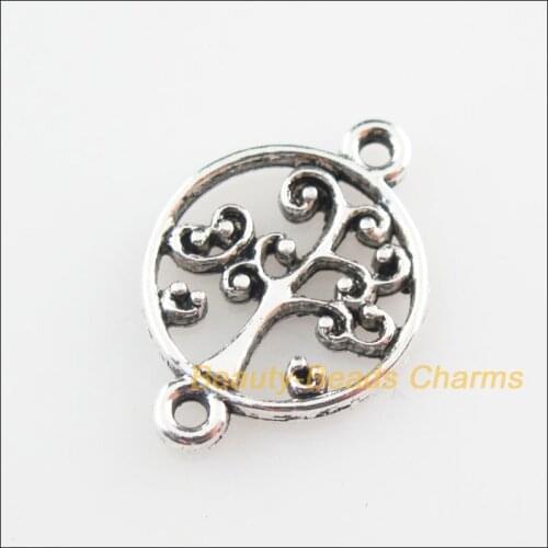 35 New Connectors Round Tree Tibetan Silver Color Charms 14x19mm