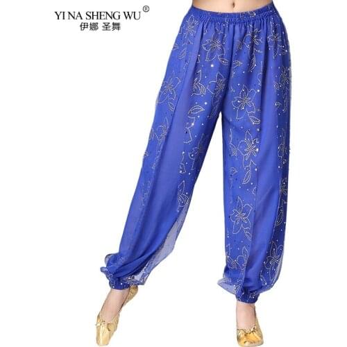 Children Belly Dance Accessories Performance Clothes Sequins New Year Pants Sheer Chiffon Dance Long Trousers (without belt)