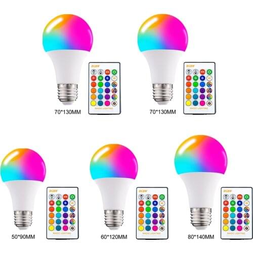 E26 E27 RGB LED Bulb 16 Color Change Spotlight for Home Party Bar Decoration