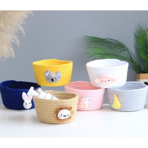 Cotton Laundry Storage Basket Woven Basket Nordic Desktop Sundries Bread Storage Box Cotton Thread Home Organizer Toy Bag