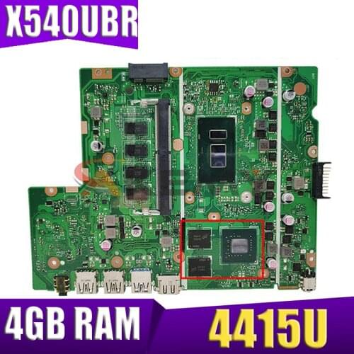 Akemy X540UBR notebook motherboard For ASUS X540UV X540UB X540UBR laptop motherboard mainboard with 4415U CPU 4GB RAM 2GB GPU