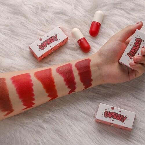 Mini matte lipstick waterproof red brown velvet long lasting lipstick waterproof set women lips maquiagem