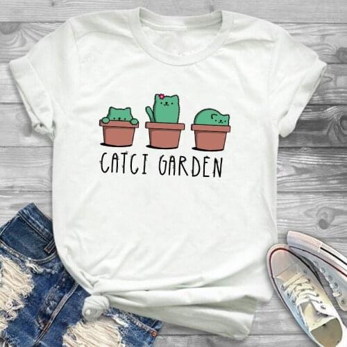 Fashion Harajuku Women Tshirts Free Hug Plants Cactus Printed Tshirt Oversized Streetwear Tops Female T-shirt Casual Clothes