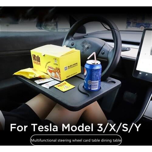 Car Interior Modification Steering Wheel Multifunctional Dining Table and Laptop Desks For Tesla Model 3/X/S/Y Car Accessories