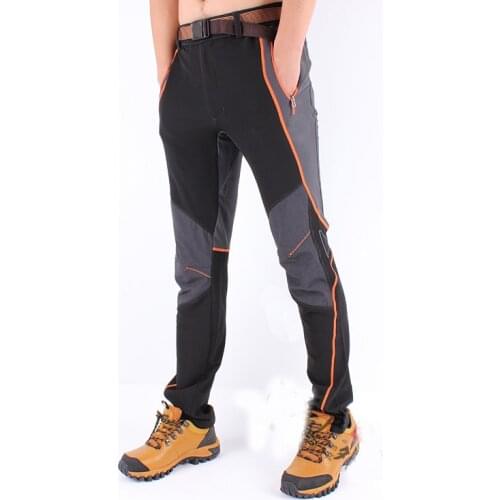 Men autumn spring outdoor slim soft shell quick-drying hiking pants Camping Trekking riding breathable waterproof Elastic Pants