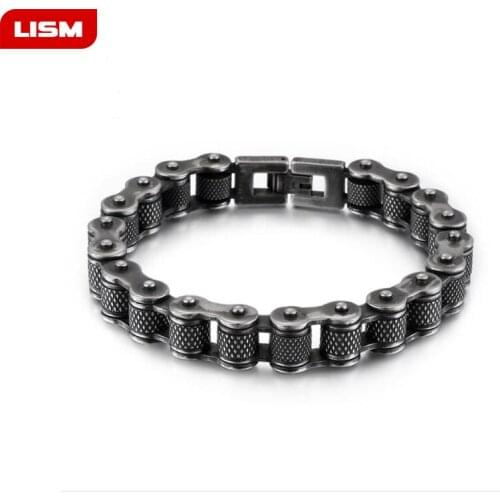 New Punk Vintage Mens Bracelets & Bangles Man Biker Bicycle Motorcycle Chain Fashion 316L Stainless Steel Jewelry Dropshipping