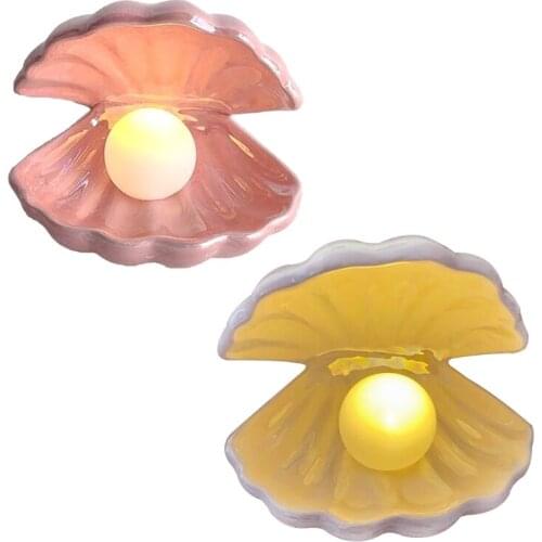 Ceramic Shell Pearl Decoration Night Light Desktop Jewelry Storage Light