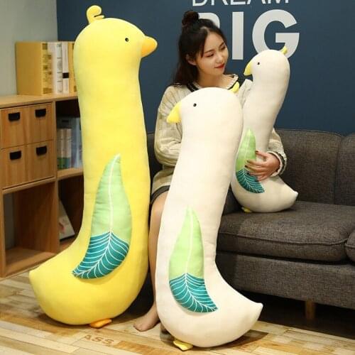 New Giant Soft Duck Chicken Plush Toy Stuffed Cartoon Animal Bird Doll Sleep Long Pillow Cushion Boyfriends Pillow Birthday Gift