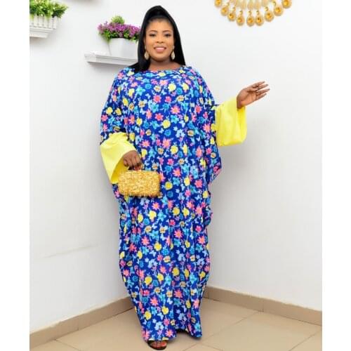 New Fashion Classic Design African Womens Dashiki Leisure Print Loose Frock Long Dress Free Size