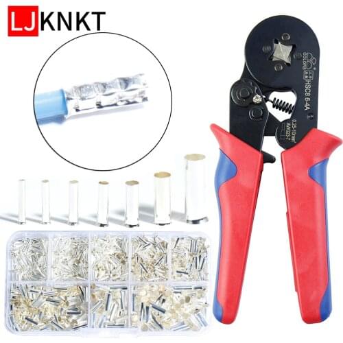 Electrical Crimp Cord Wire Tube Naked Butt Wiring Copper Cable Tubular Terminals crimping Pliers Hand mini Tools HSC8 6-4A