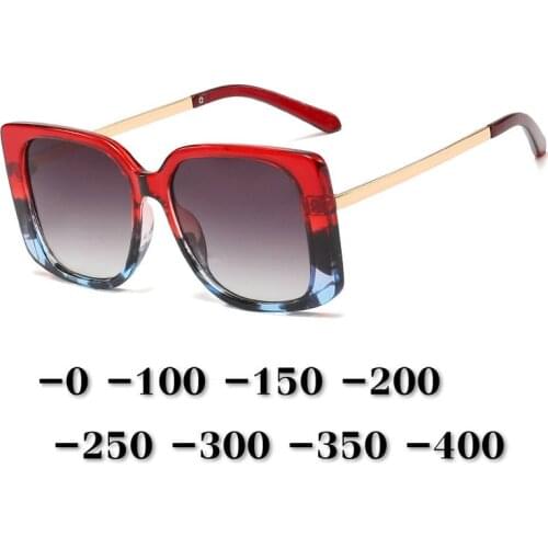 Diopter SPH 0 to -6.0 Finished Myopia Sunglasses Women Nearsighted Polarized Glasses Optical Lady Square Fashion Sunglasses NX