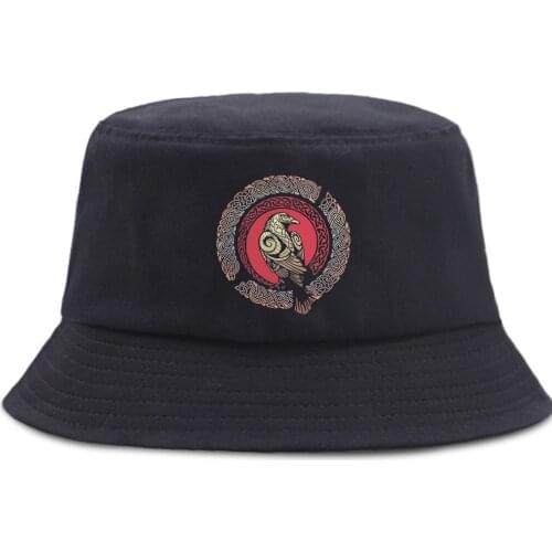 Eagle Vikings Vintage Print Bucket Hat Foldable Casual Fishing Hats Unisex Outdoor Beach Caps Fashion Summer Fishermans Cap