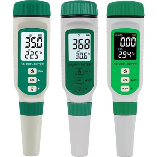 Portable Salinity Meter Handheld ATC Salinometer Halometer Salt Gauge Salty Brine Seawater Refractometer Food Salinity Tester