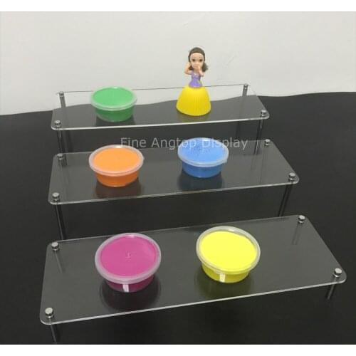 Clear Acrylic Riser Set Showcase For Jewelry Collection Cupcake Display Stand