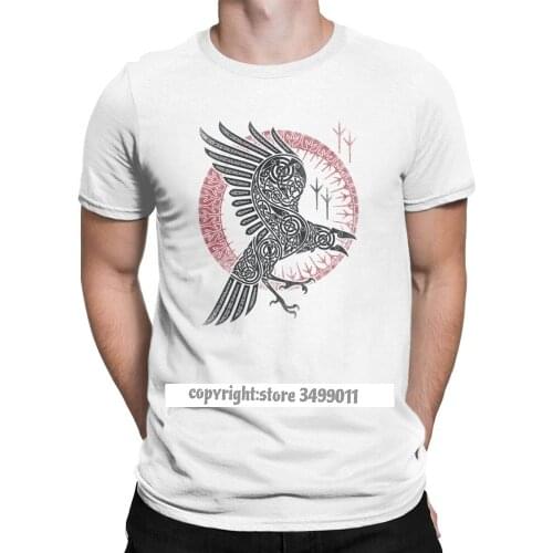 Ragnars Raven Mans Camisas Custom Big Size Family Vikings Tee Shirts Men T Shirts OdinTops T Shirt Cotton Big Size