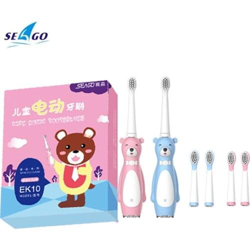 Seago Sonic Electric Toothbrush EK10 Gentle Massage Rechargeable 3 Modes Smart Timer Soft Bristle for Over 3 Years Old Children