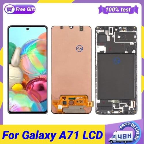 Original AMOLED For Samsung Galaxy A71 LCD Touch Digitizer Sensor Glass Assembly For Samsung A71 Display A715 A715F A715FD
