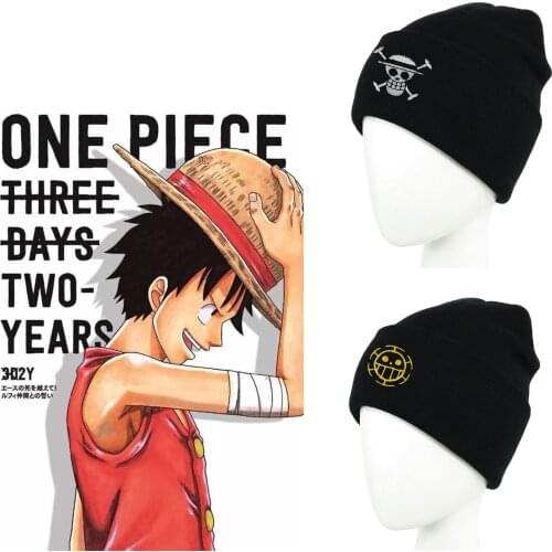 Anime Embroidery Pirates Skeleton Beanie Hat Men Women Winter Warm Luffy Chopper Tony Cosplay Skull Knitted Hats Halloween Gifts