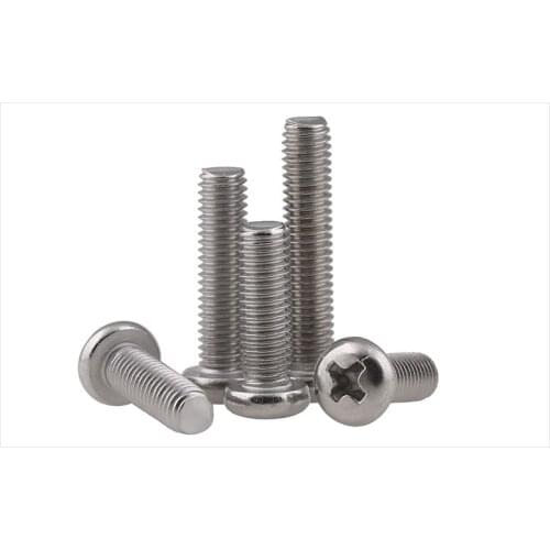 GB818 304 stainless steel round head screws M1 M1.4 M1.6 M2 M2.5 PM screws cross head screws
