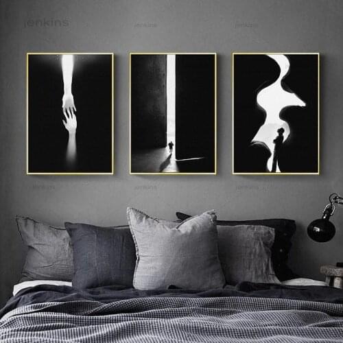 Wall Art Prints Minimalist Abstract Posters Modern Black and White Picture Home Decor Nordic Canvas Art Painting for Living Room