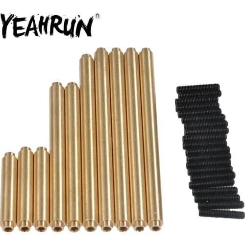 YEAHRUN Full 10-piece CNC Metal Bass Steering Suspension Linkage Link Rod Set for TRX-4 1/10 RC Crawler Car