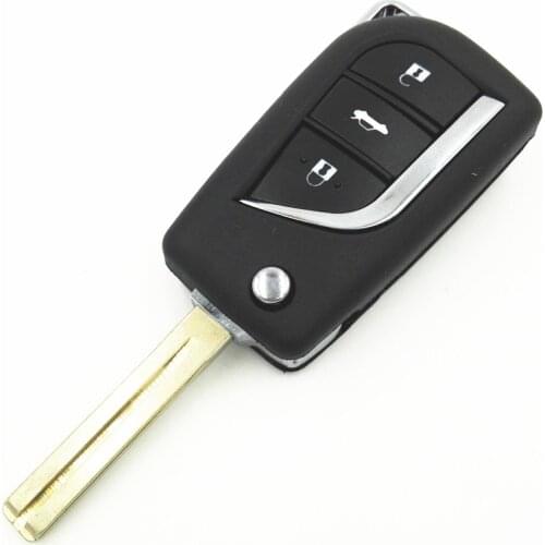 3 Buttons Folding Car Blank Key Remote Fob Case For Toyota Corolla EX New VIOS Toy48 Blade Replacement Flip Car Key Shell Cover