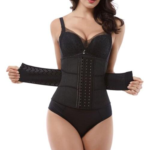 06Waist Trainers Breathable Waist Belt Double Pressure Single Row Modeling Strap Womens Binders And Shapers Corset For Slimming